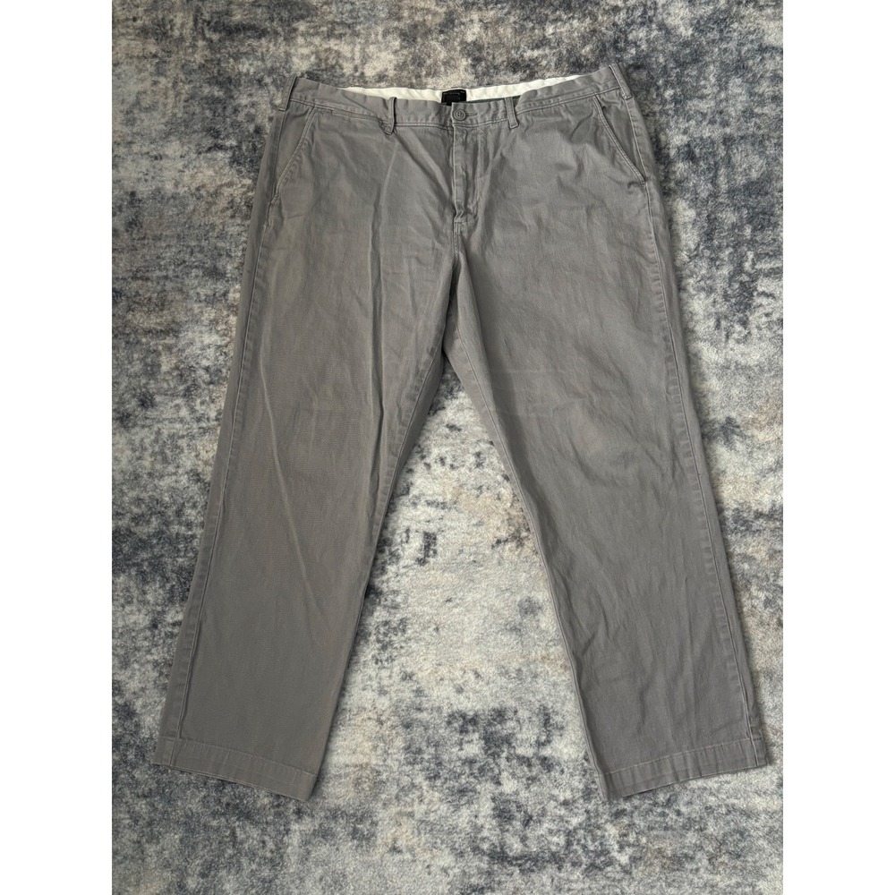 J‎ CREW Pants Mens Size 38x32 Gray 770 Straight fit Stretch Chino (fits 38x28)